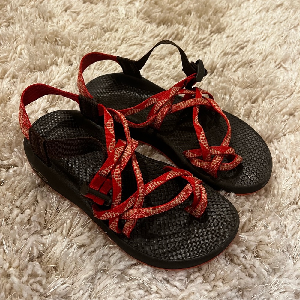WOMEN'S ZX/2 CLOUD DUAL-STRAP CUSHIONED SANDAL  RED Sz 9